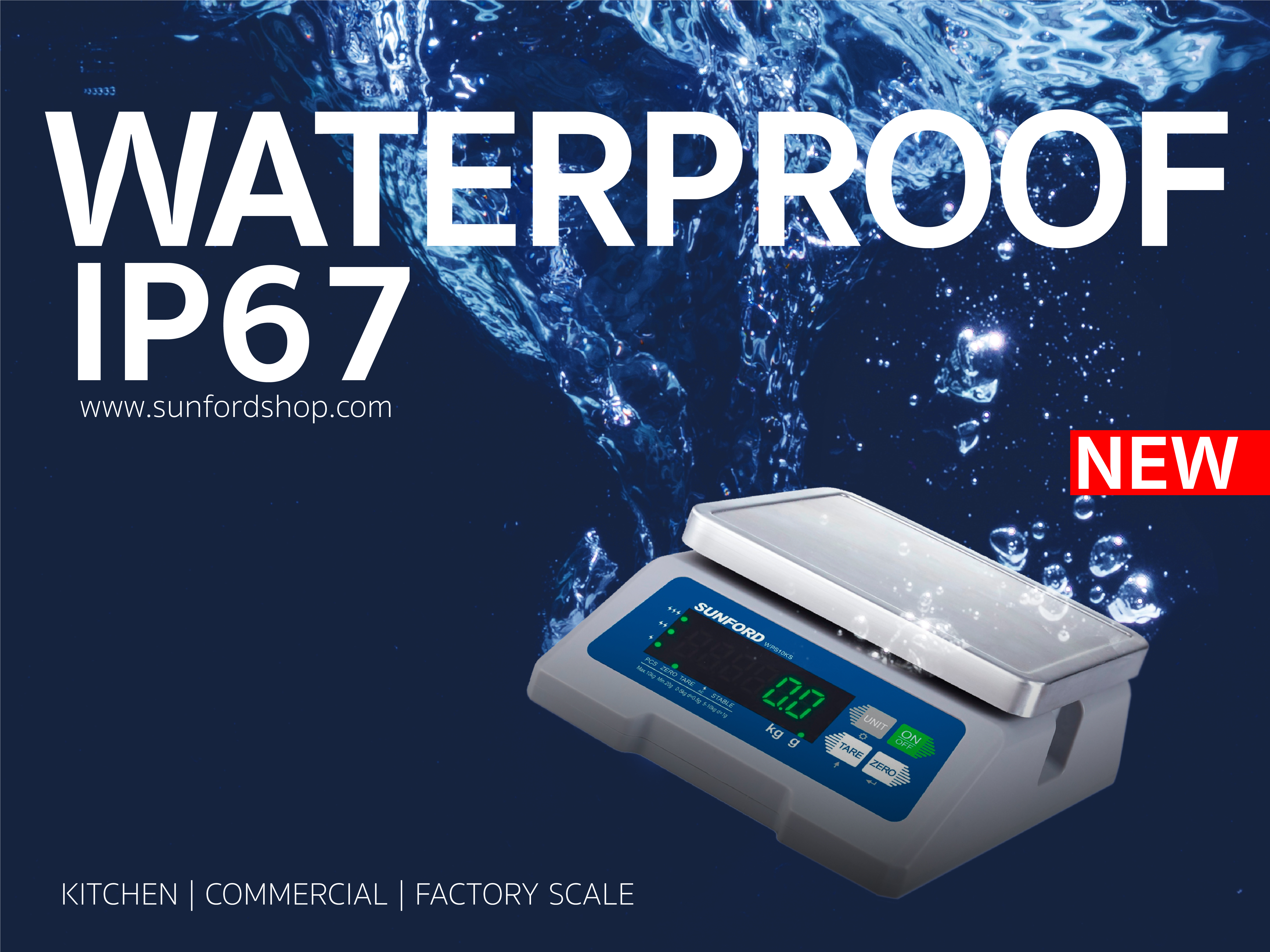 ที่สุดของเครื่องชั่งดิจิตอลกันน้ำขั้นสุด พร้อมลุยน้ำและฝุ่น IP67 standard